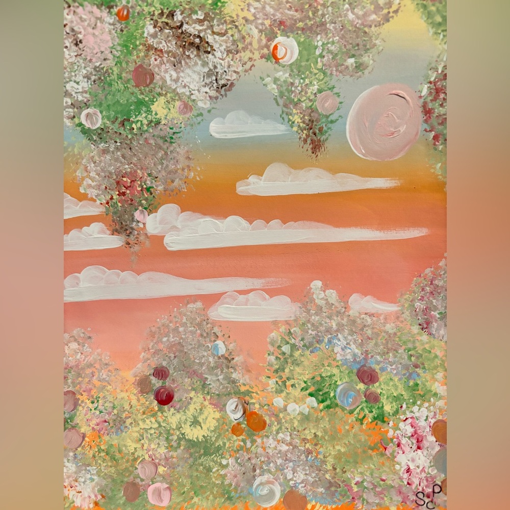 Abstract Floral Landscape Art Print